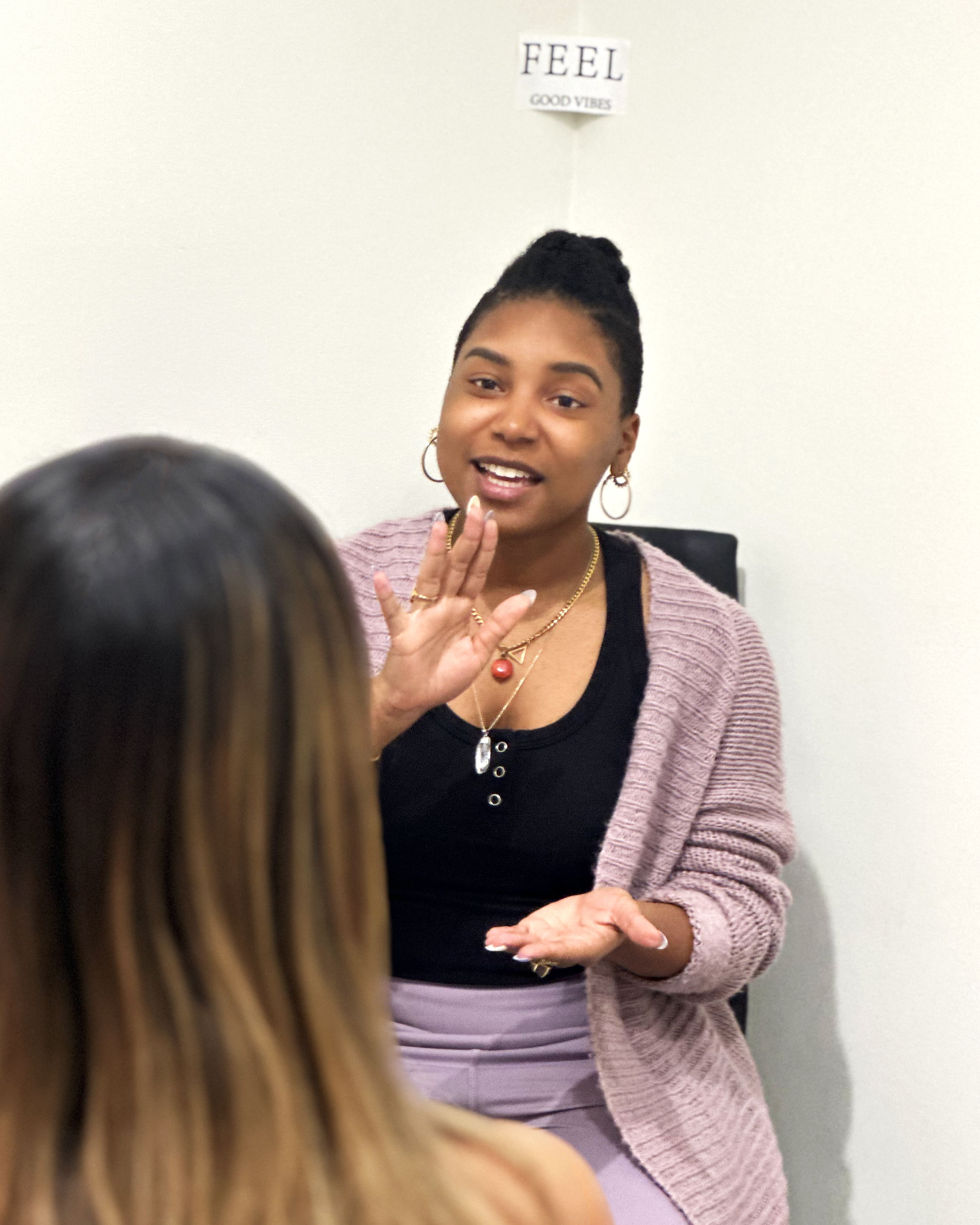 A personal coaching session — warm, grounded, and deeply present